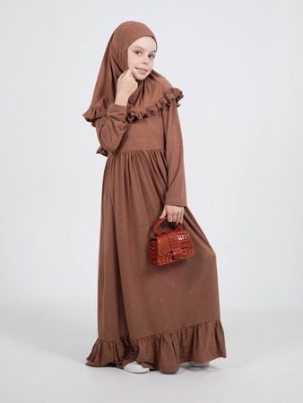 Платье длинное для девочек с платком