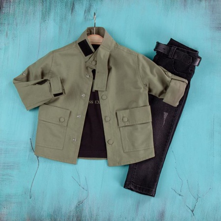 Оптовая продажа комплекта из 3 предметов для мальчиков с рубашкой, футболкой и джинсовыми брюками 2-5Y