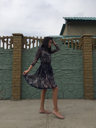 Красивое Платье, Молодежное, Корейский стиль, Повседневное. (42-44)