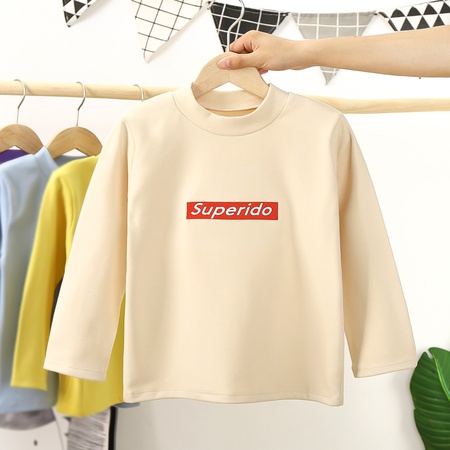 Детская нижняя рубашка с длинным рукавом, теплая осенне-зимняя новая детская футболка с высоким воротником, детская одинарная куртка, детская одежда