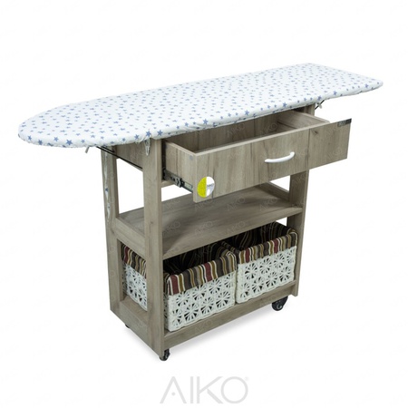Гладильная доска складная на роликах с корзинами AIKO