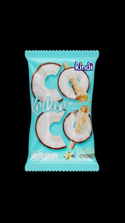 Crackers 30 gr, vanilla and coconut flavor