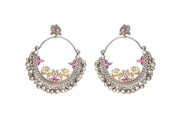 СЕРЬГИ С ГУНГРУНАМИ ИЗ ОКИСЛЕННОГО СЕРЕБРА С АНТИЧНОЙ ОТДЕЛКОЙ