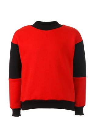 Свитшот красно-черный с тесьмой на рукаве Yumster YC.02.09.007