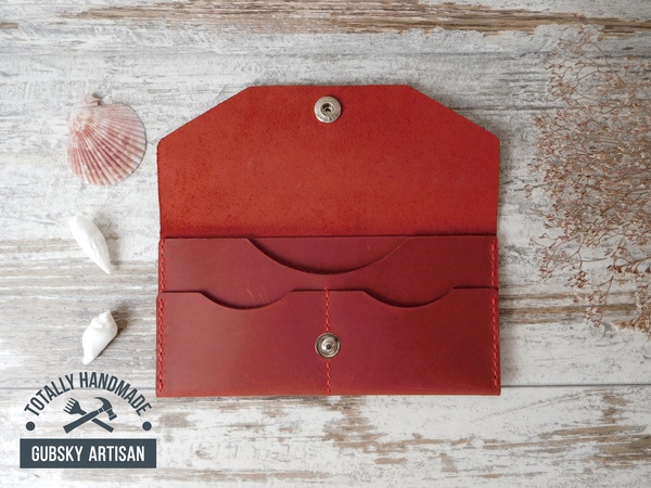 Кошелек женский клатч чехол для телефона "Konvert" 100% кожа handmade