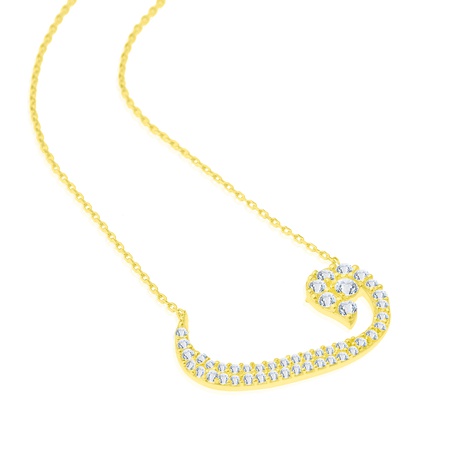 Even & Pétra 14 Ayar Altın Taşlı Vav Kolye