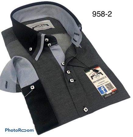 Slim Fit с коротким рукавом европейские мужские рубашки