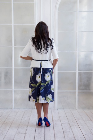 Платье 3166/белый, розовый.