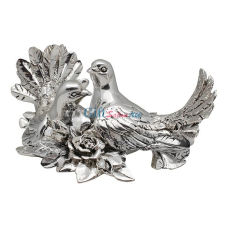 Güllü güvercin çifti, gümüş kaplama