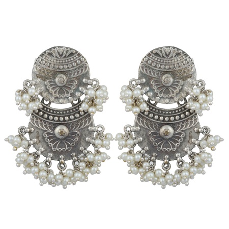 LAVISH OXIDIZED PLATED WITH PEARLS