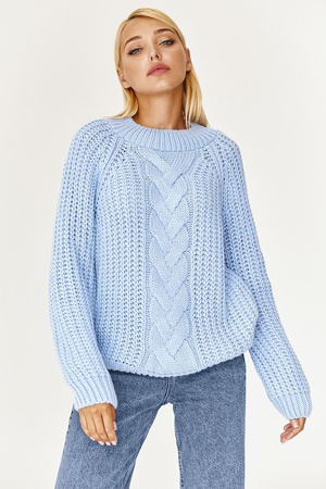 Women's sweater knitted with a pigtail heavenly