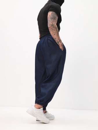 Штаны Джинсовые укороченные широкие