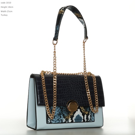 Lamis markası yılan desenli omuz bayan çantası