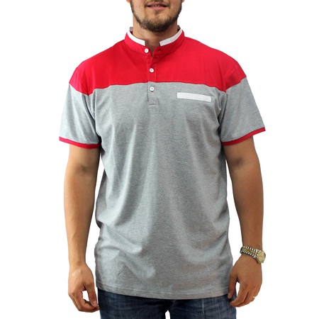 Серая футболка с красной полоской