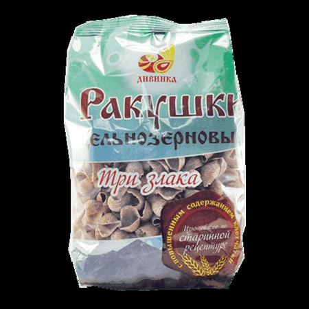 Makarna 3 tahıllar, Divinka, Kabuklar, 300 gr