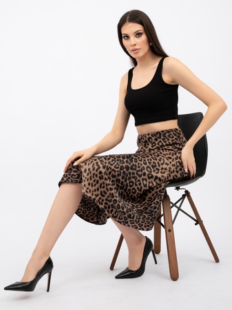 Юбка женская леопардовая длинная