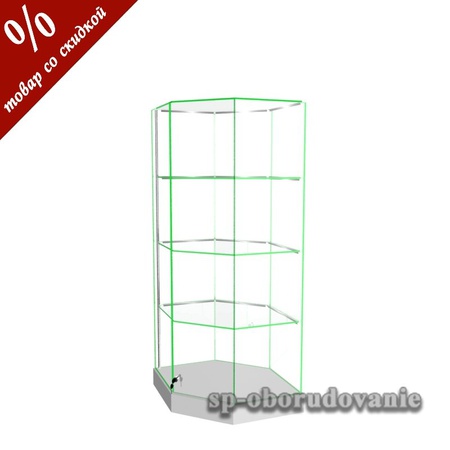 Витрина шестигранная из стекла и ЛДСП