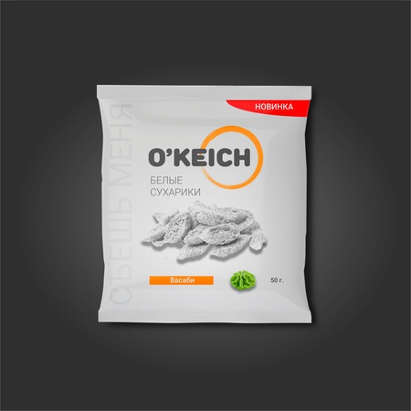 Сухарики-багеты, белые со вкусом "Васаби", 50 гр