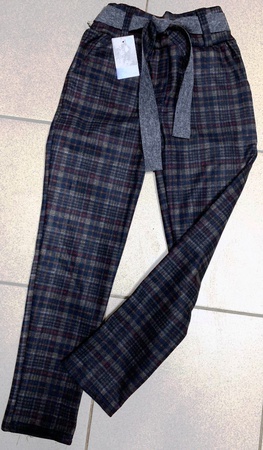 БРЮКИ В КЛЕТКУ НА МЕХУ ДЛЯ ДЕВОЧЕК