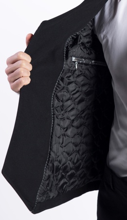 Мужское пушистое двубортное пальто с воротником-каше