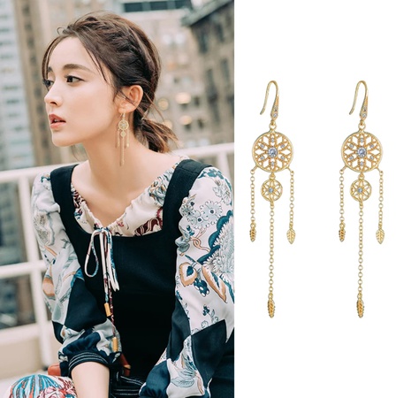 Серьги длинные «ловец снов»