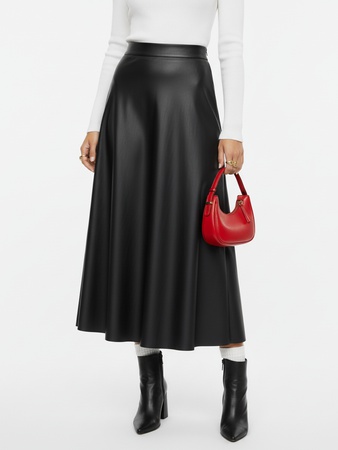 Юбка женская длинная из искусственной кожи