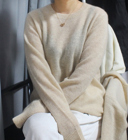 Kaschmirpullover Damen 100 reiner Kaschmirpullover Herbst und Winter Strickboden Pullover Rundhals Pullover lockerer Pullover dünn