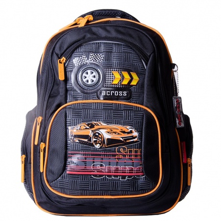 Рюкзак KB1524 Цвет: черно-оранжевый «машина»