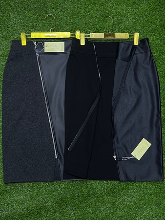 Kombine etek (Triko + Eko-deri)