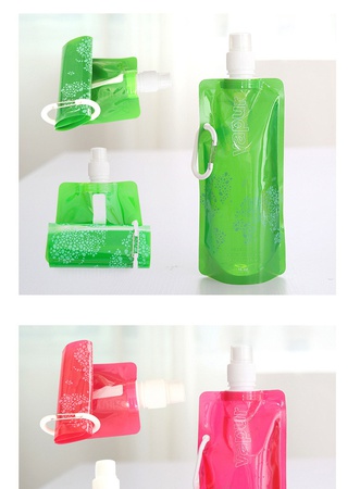 Karabina ile tekrar kullanılabilen katlanabilir şişe &quot;VAPUR&quot;