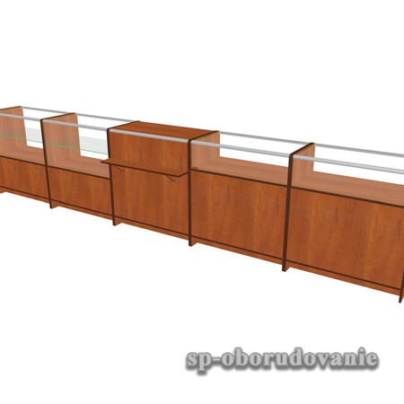 Прилавок с широким стеклом