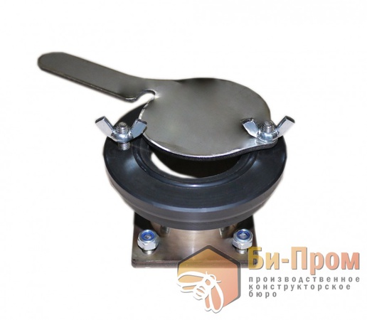 Gate valve with flange for honey extractor.