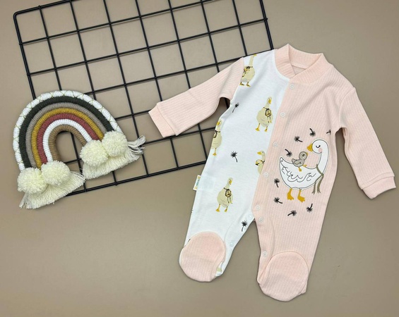 3-6/6-9/9-12 month Düğmeli ve Desenli Aylık Tulum