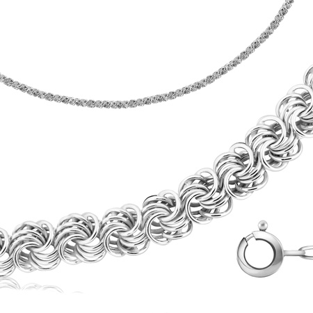 ЦЕПЬ РУЧНОЙ РАБОТЫ ИЗ БЕЛОГО ЗОЛОТА