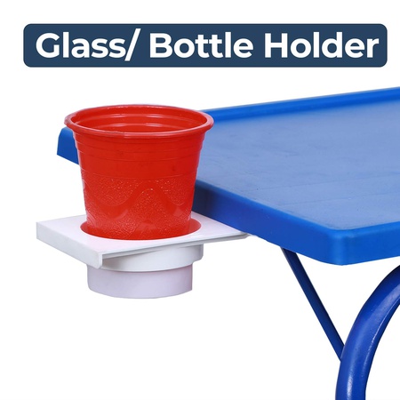 EASYHOME Multi Function Detachable and Fold-able Multi purpose laptop table Table Mate with Cup Holder (Blue)