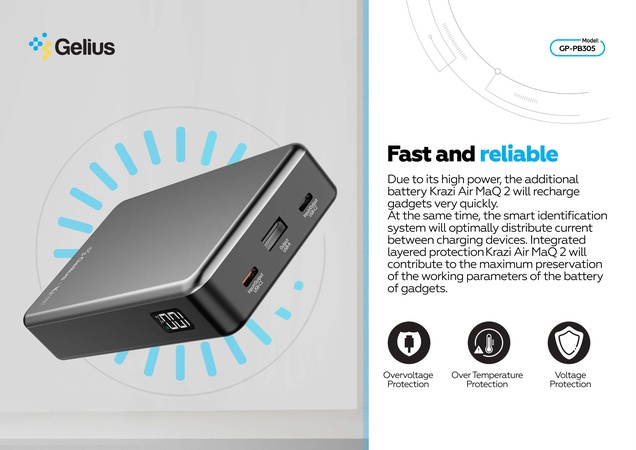 Powerbank Gelius von Krazi AIR MAQ2 20000 mAh 65W GP-PB305