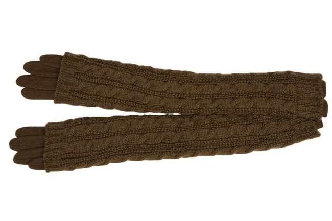 Итальянские трикотажные перчатки в сочетании с вязаным верхом