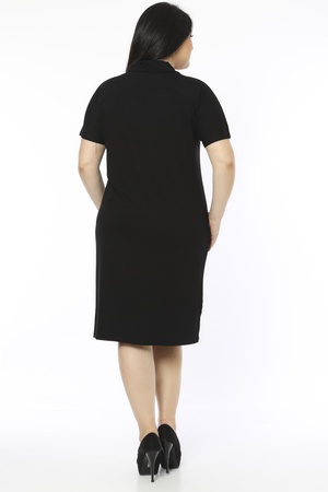 Kravat Yaka Omuz Nakış Detaylı Elbise