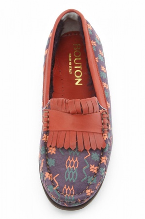 Фиолетовые меховые мокасины fm173