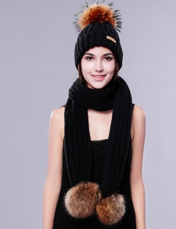 Bayan şapka + atkı: set