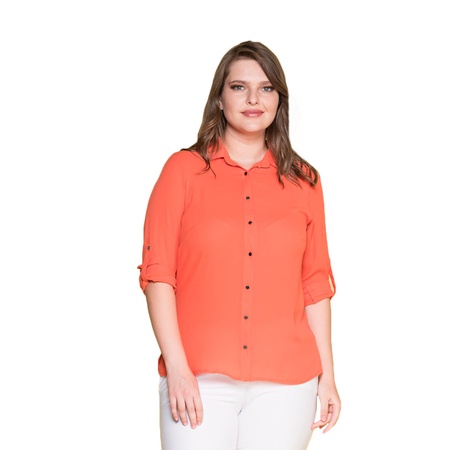 Büyük Beden Klasik Krep Gömlek