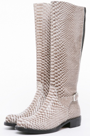 灰色蟒蛇皮靴S066