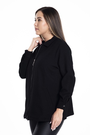 Büyük Beden Fermuarlı Spor Ceket