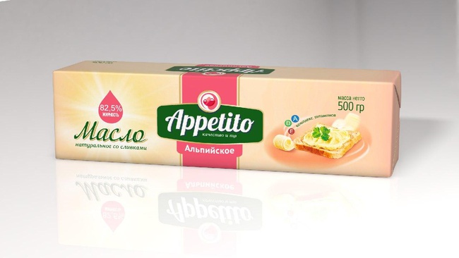 Спред растительно-сливочный "Appetito" с мдж 82,5% 500гр