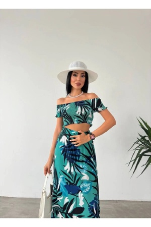 2-дюймовый комплект, круглая блузка, макси-юбка, хлопковый комплект