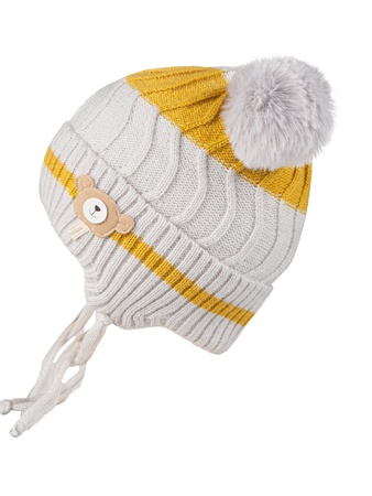 Bebekler için bağcıklı kışlık şapka