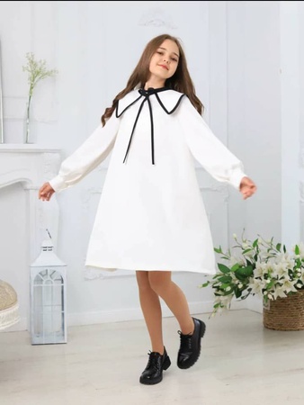 Çıkarılabilir yakalı Japon ipek elbise