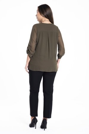 Блузка большого размера с подкладкой из шифона