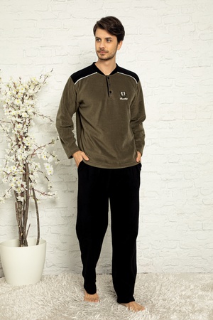 МУЖСКОЙ ЗИМНИЙ ПИЖАМНЫЙ КОСТЮМ ИЗ ФЛИСА - С КАРМАНАМИ - ПЕРВОЕ КАЧЕСТВО