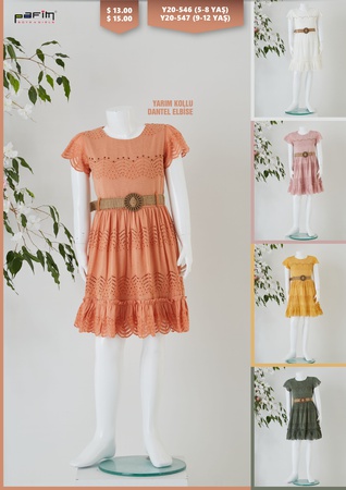 Yarım Kollu Dantel Elbise